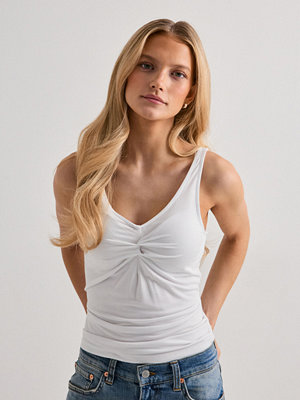 Toppar - Pieces Pcmaliva Sl V-Neck Top Jrs Noos Bc - Vit