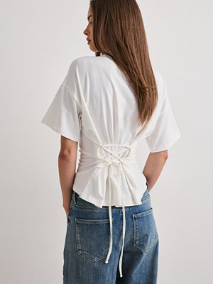 Nelly Tie Waist Tee - Vit