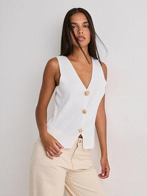 Vero Moda Vmkylie Sl Vest Knit Top Exp - Vit