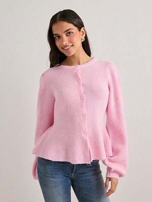 Pieces Pcsilly Ls Puff Knit Cardigan Noos - Rosa