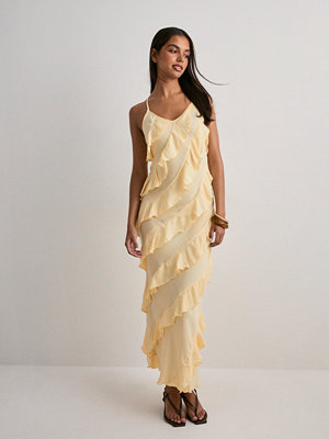 Vero Moda Vmicelyn Sl Ruffle Maxi Dress Exp - Gul