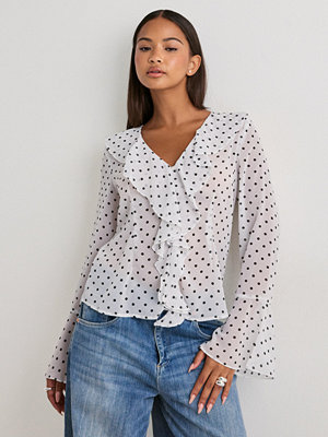 Vero Moda Vmwillow Ls Frill Top Wvn Lcs - Vit