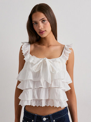Vero Moda Vmsandy Sl Layered Top Wvn - Vit