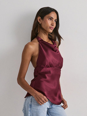 Toppar - Nelly Drapy Satin Top - Röd