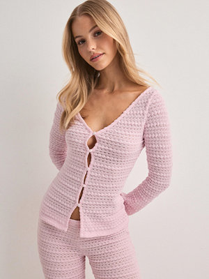Nelly Crochet LS Cardigan - Rosa