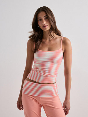 Nelly Striped Contrast Singlet - Orange