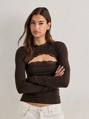 Nelly Soft Lace Bolero Tube Top - Brun
