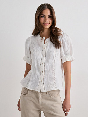Vero Moda Vmnatali 2/4 Lace Short Top Wvn Noo - Vit