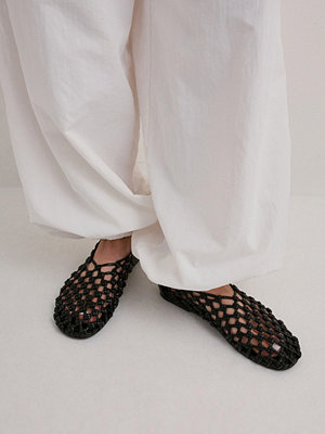 Nelly Braided Flat - Svart
