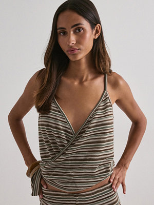 Nelly Chill Stripe Wrap Top - Multi/Mönstrad