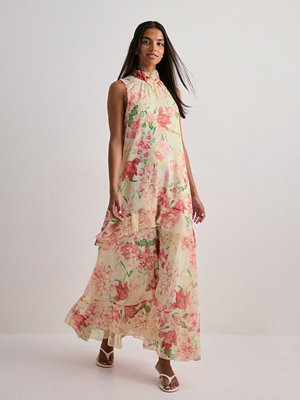 Vero Moda Vmsanna Sl Highneck Maxi Dress Exp - Blommig