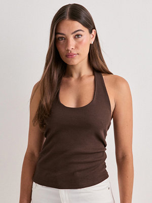 Pieces Pcmay Halterneck Top Jrs Bc - Brun