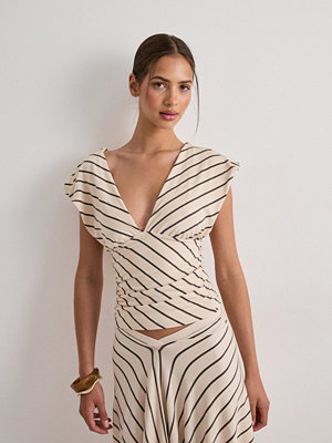 Nelly Cross Back Shoulder Top - Beige