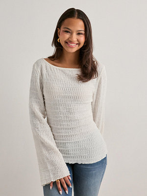 Nelly Elegant Structure Ls Top - Vit