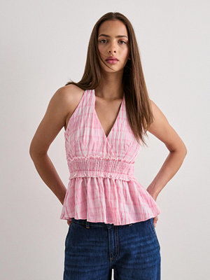 Vero Moda Vmandie Halterneck Check Top Wvn - Rosa