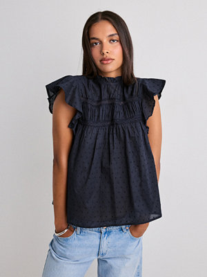 Only Onlkatti S/S Dobby Top Wvn Noos - Blå