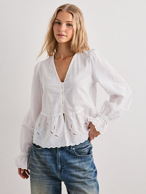 Vero Moda Vmcammie Ls V-Neck Top Wvn Exp - Vit