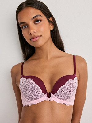Nelly Shimmer Lace Push Up Bra - Rosa