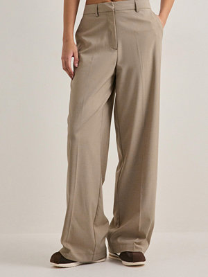 Pieces byxor Pcrosa Hw Wide Pant Noos Bc - Beige