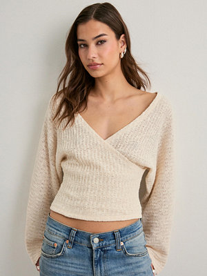 Nelly Knit Wrap Sweater - Beige