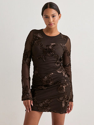 Vero Moda Vmquinn Ls Short Dress Exp - Brun