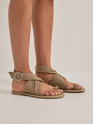 Nelly Scrunch Boho Flat - Beige