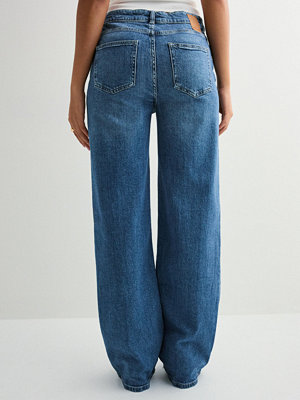 Pieces Pcsilke Mw Wide Jeans Mb Noos - Blå