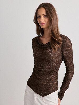 Vero Moda Vmtalula Ls Boat Top Jrs Exp - Brun