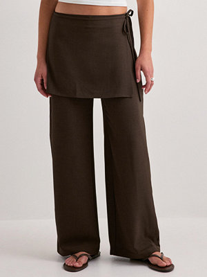 Only byxor Onlbretty Skirt Detail Trousers Wvn - Brun