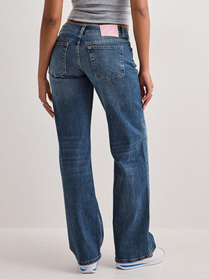 Nelly Ultra Low Waist Loose Jeans - Blå