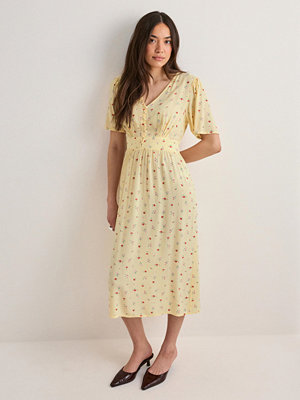 Pieces Pctala Ss Midi Dress Noos Bc - Gul