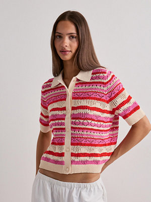 Only Onllula Polo S/S Cardigan Knt Noos - Rutigt/Randigt