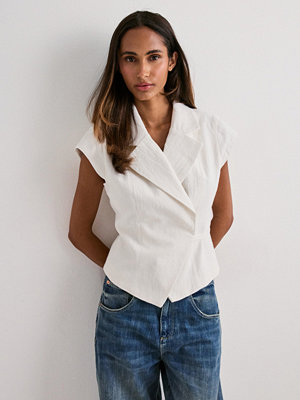 Neo Noir Salima Ramie Waistcoat - Vit