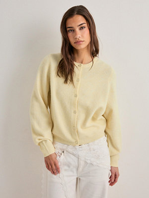 Nelly Fuzzy Knit Cardigan - Gul