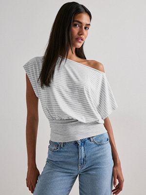 Nelly Soft Stripe Waist Top - Rutigt/Randigt