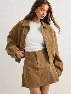 Pieces Pcbabett Mw Corderoy Denim Mini Ski - Beige