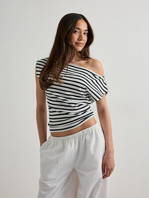 Nelly Stripe Shoulder Top - Rutigt/Randigt