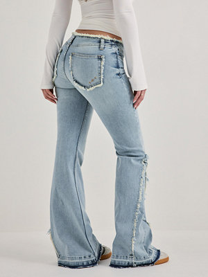 Nelly No Waist Fringe Bootcut jeans - Blå