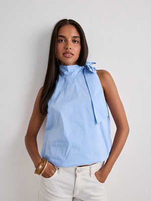 Neo Noir Veda Poplin Top - Blå