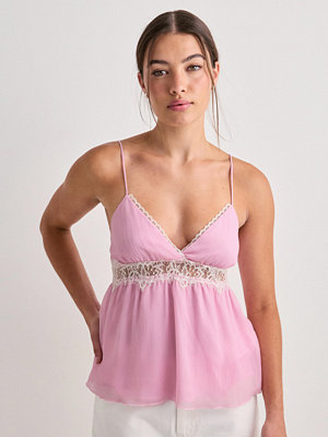 Nelly Chiffon Lace Top - Rosa