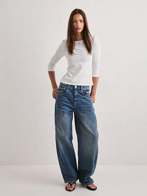 Nelly Twisted Barrel Buckle Jeans - Blå