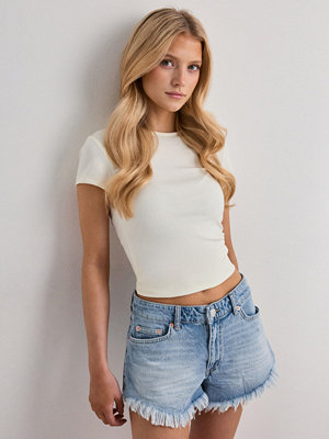 Nelly Fringe Jeans Shorts - Blå