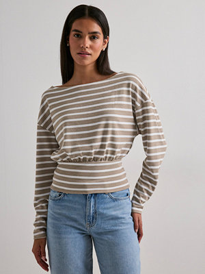 Nelly Stripe Knit Sweater - Brun
