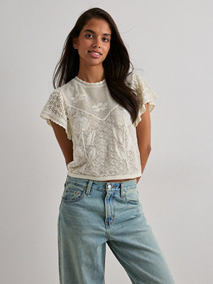Only Onlestralla S/S Short Structop Knt - Vit