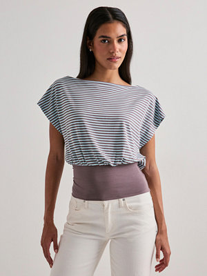 Nelly Soft Stripe Waist Top - Rutigt/Randigt