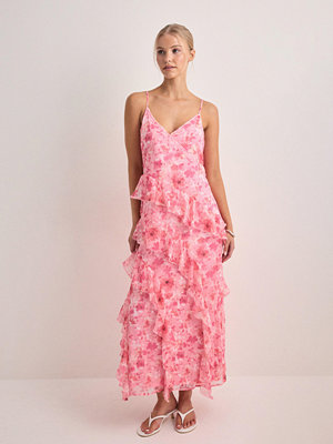 Vero Moda Vmsmilla S/L V-Neck Long Frill Dres - Rosa
