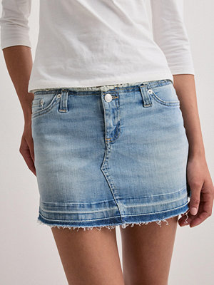 Nelly No Waist Fringe Jeans Skirt - Blå