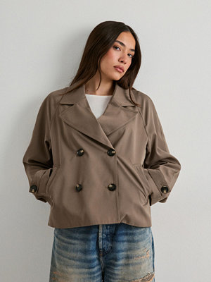 Pieces Pcscarlett Ls Short Trenchcoat Noos - Brun