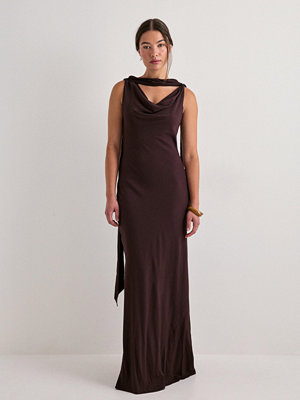 Malina Vida Cowl Neck Scarf Maxi Dres - Brun
