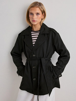 Only Onlline Short Trenchcoat Otw - Svart